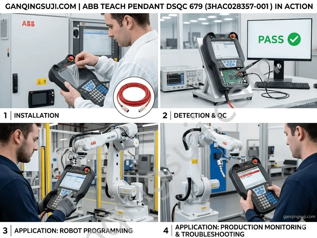 New ABB IRC5 controller spare parts DSQC 679 teach pendant quality control testing and production monitoring