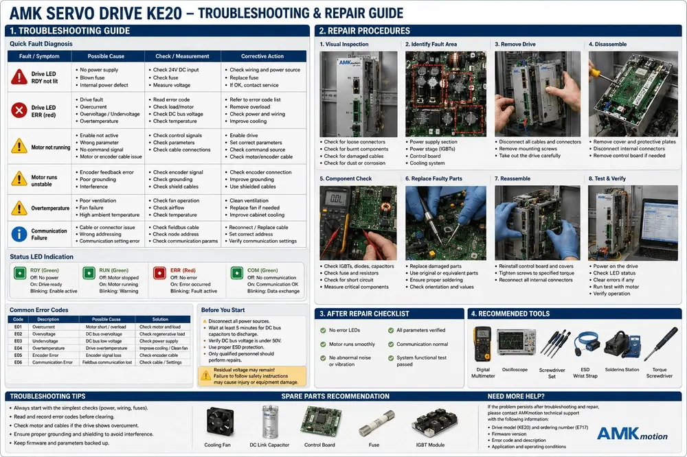 AMK Servo Drive KE20 troubleshooting guide and industrial spare parts supply AMK Servo Drive KE20 troubleshooting guide and industrial spare parts supply