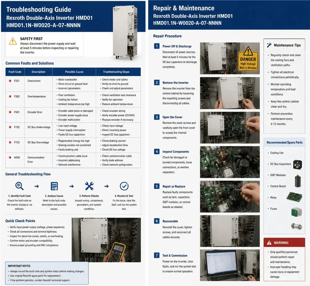 ●Rexroth HMD01 double-axis inverter application in CNC axis synchronization ●Rexroth HMD01 double-axis inverter application in CNC axis synchronization